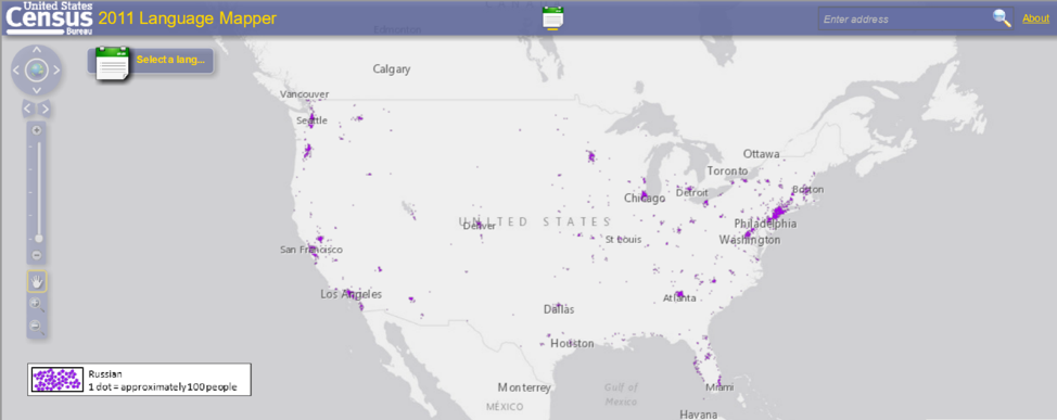 U.S. Census bureau language mapper, 2011