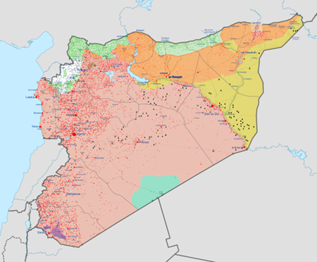 Syrian civil war map as of February 2021