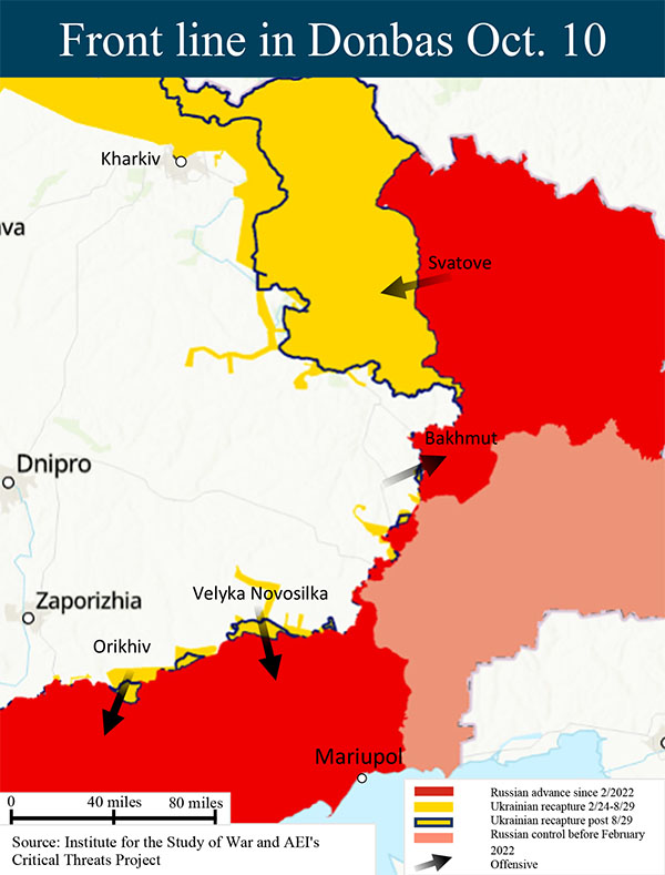 10.10.23 Ukraine Donbas map