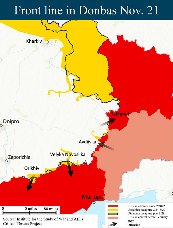 Ukraine Donbas map 11.21.23