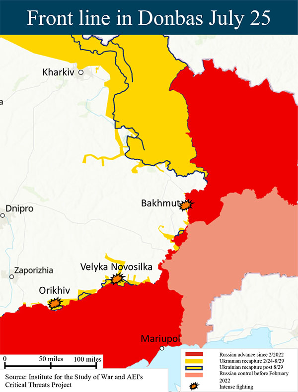 Ukraine report card front line 07.25.23