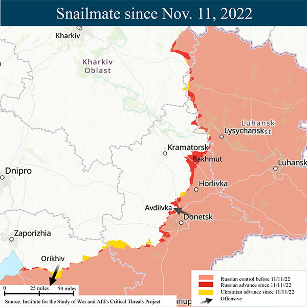 12.12.23 Russia Ukraine War Map Stalemate