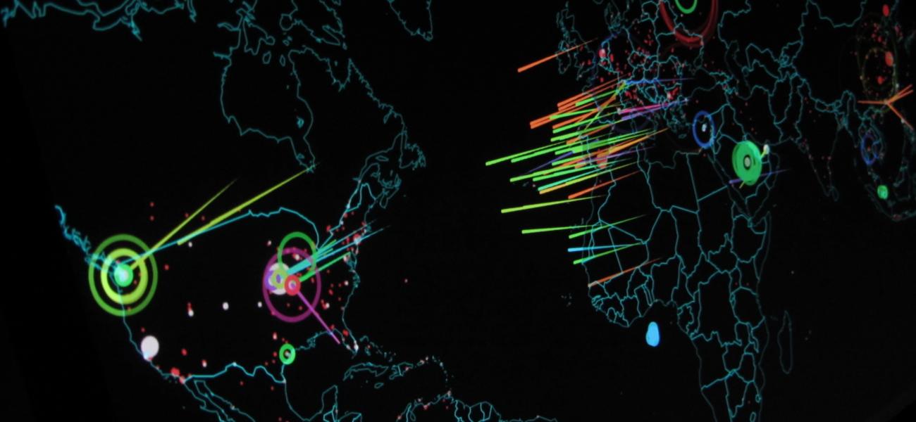 Real-time map of cyberattacks.
