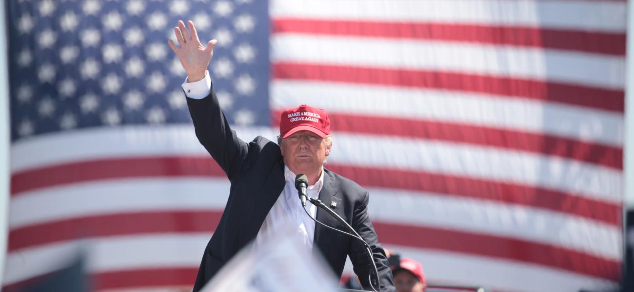 Donald Trump campaigning for the U.S. presidency. 