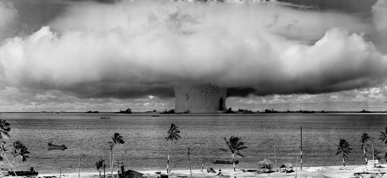 Nuclear weapon test at Bikini Atoll. 