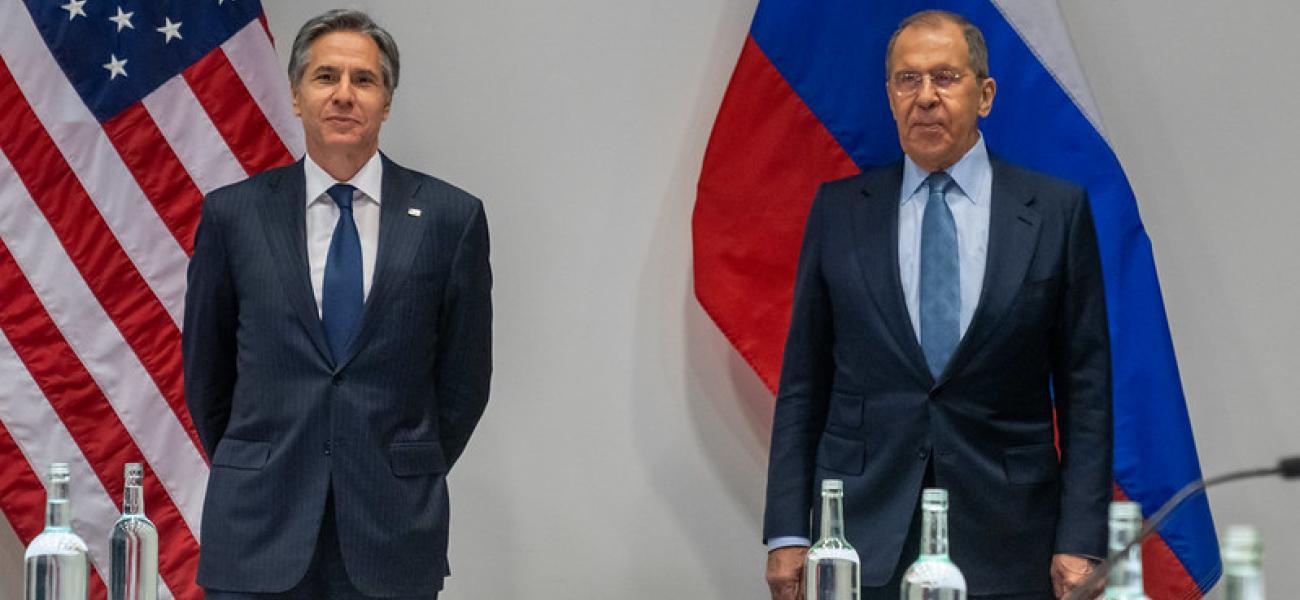 Secretary of State Antony J. Blinken meets with Russian Foreign Minister Sergey Lavrov, in Reykjavik, Iceland, on May 19, 2021.