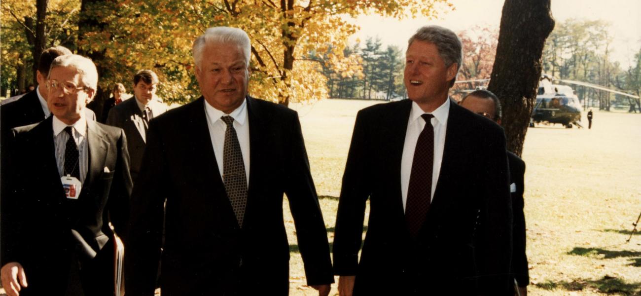 Boris Yeltsin and Bill Clinton