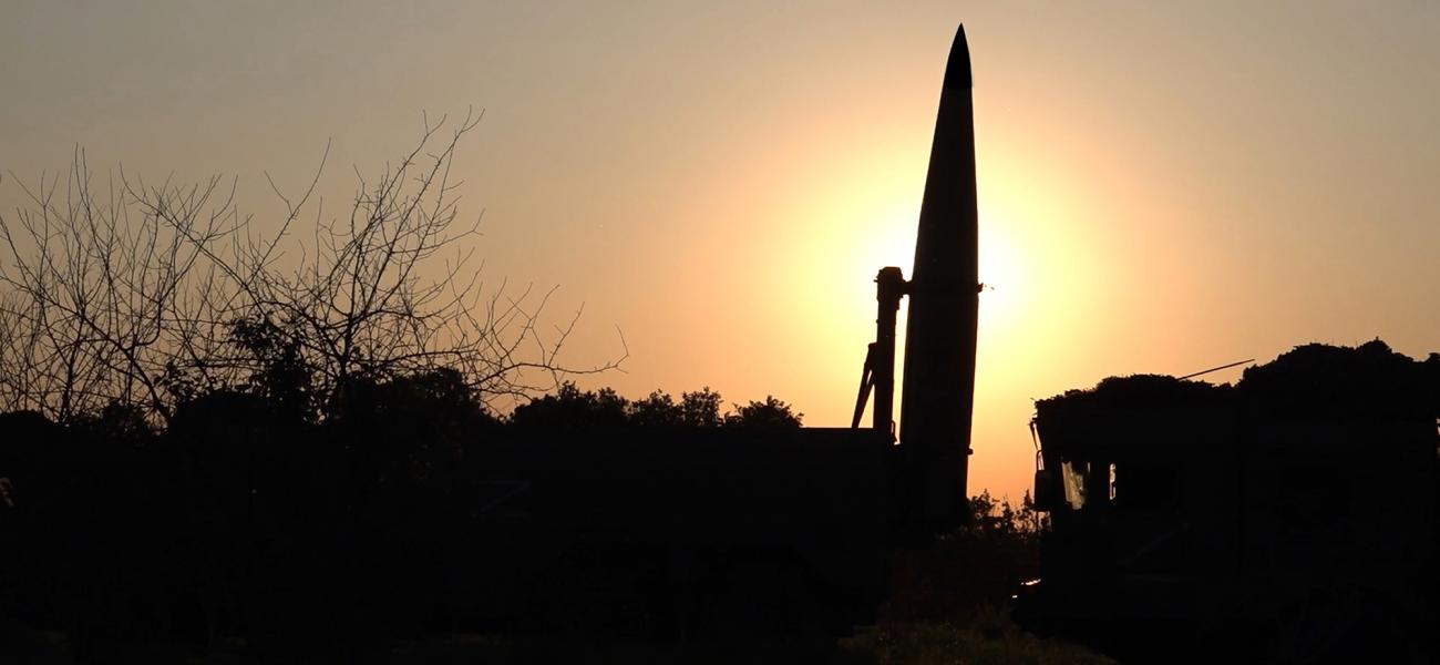In this photo released by Russian Defense Ministry Press Service on Tuesday, May 21, 2024, a Russian Iskander missile is seen during drills to train the military for using tactical nuclear weapons at an undisclosed location in Russia. Russia's Defense Ministry on Tuesday said it began the first stage of drills involving tactical nuclear weapons. It was the first time Russia has publicly announced drills involving tactical nuclear weapons, although its strategic nuclear forces regularly hold exercises. (Russ