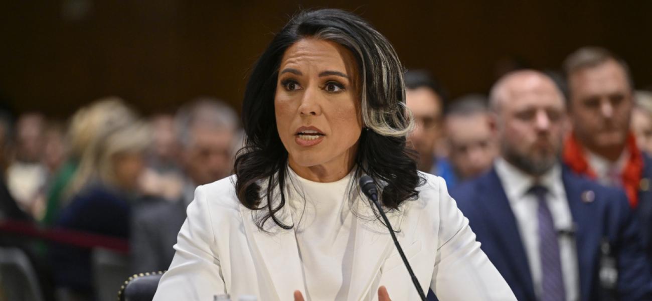 Tulsi Gabbard, President Donald Trump's choice to be the Director of National Intelligence, arrives to appear before the Senate Intelligence Committee for her confirmation hearing on Capitol Hill Thursday, Jan. 30, 2025, in Washington. (AP Photo/John McDonnell)