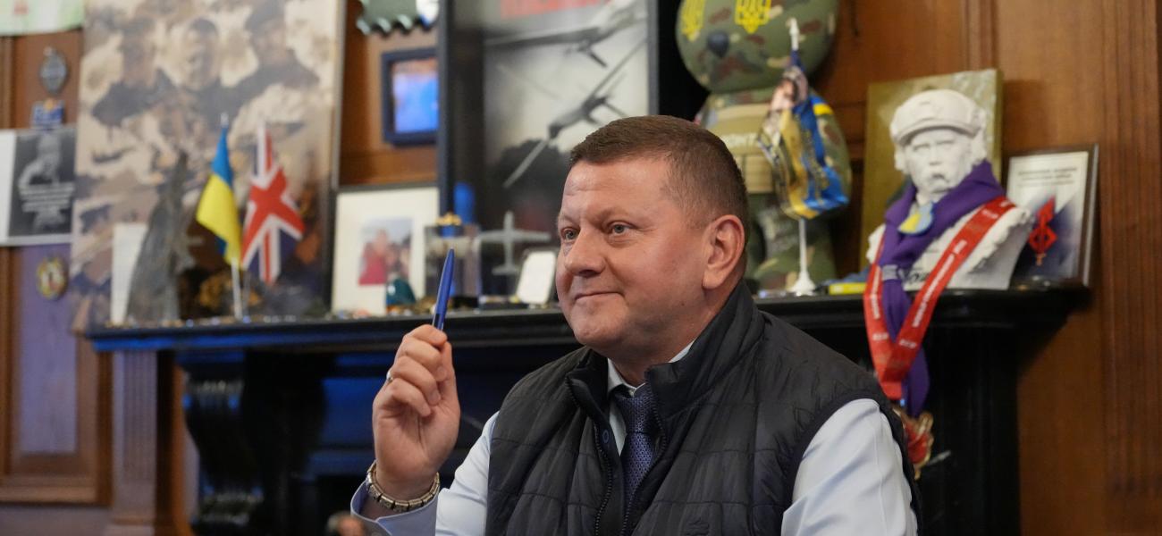 Valerii Zaluzhnyi, Ukraine's ambassador to the United Kingdom, speaks with The Associated Press in London on Feb. 2, 2026. (AP Photo/Frank Augstein)