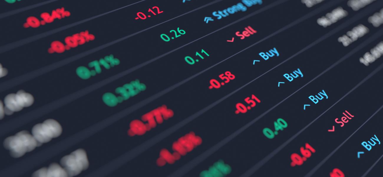 monitor with stock market data