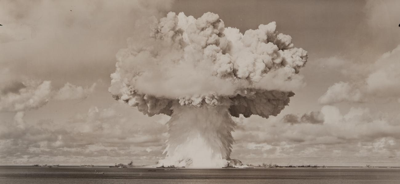 Atomic bomb blast at Bikini Island, 1946.