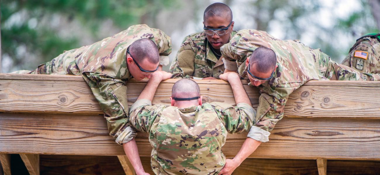 Trainees from Foxtrot Company, Second Battalion complete training course in Georgia.