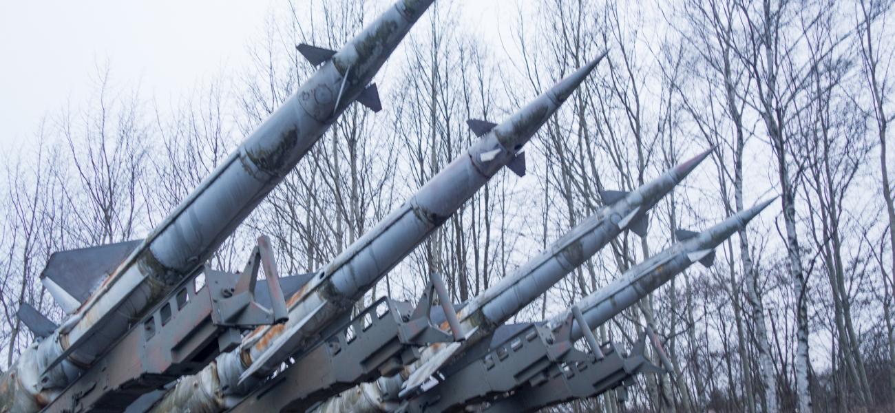 Missiles point toward the sky.