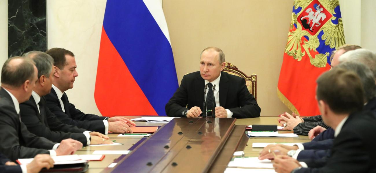 Russian President Vladimir Putin at a meeting.