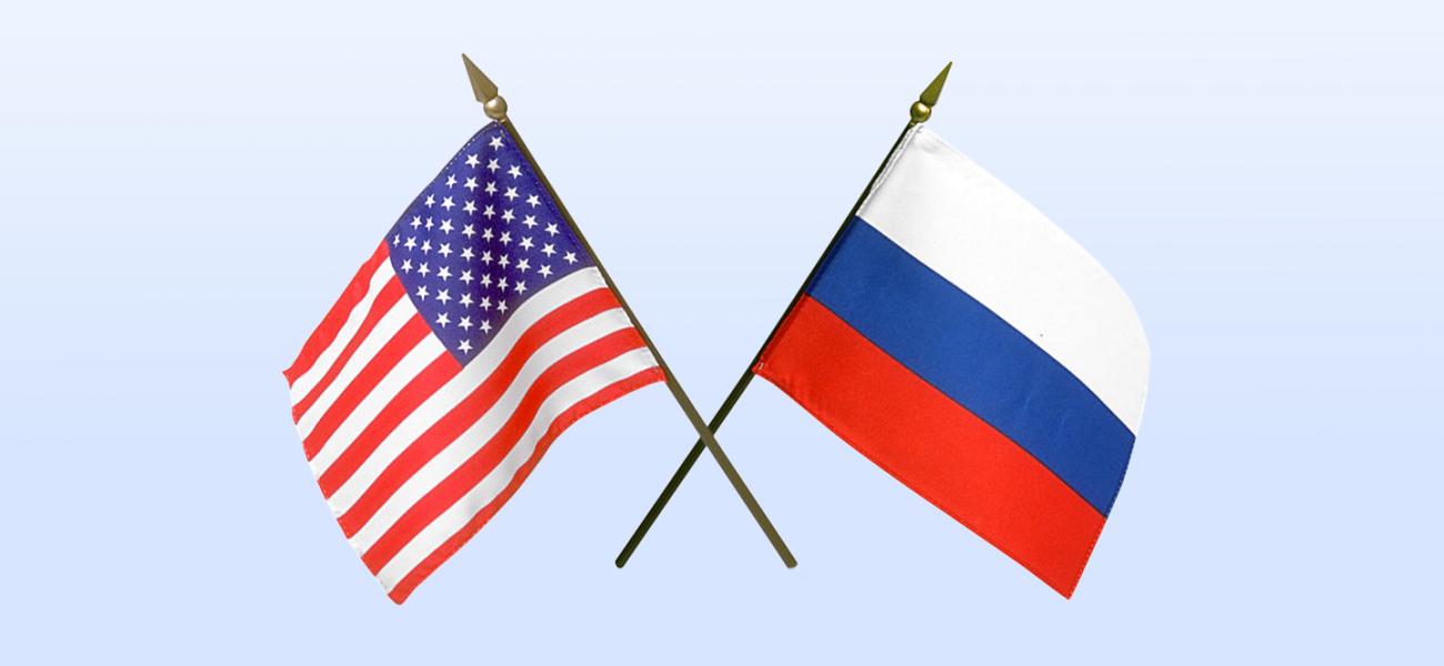 U.S. and Russian flags