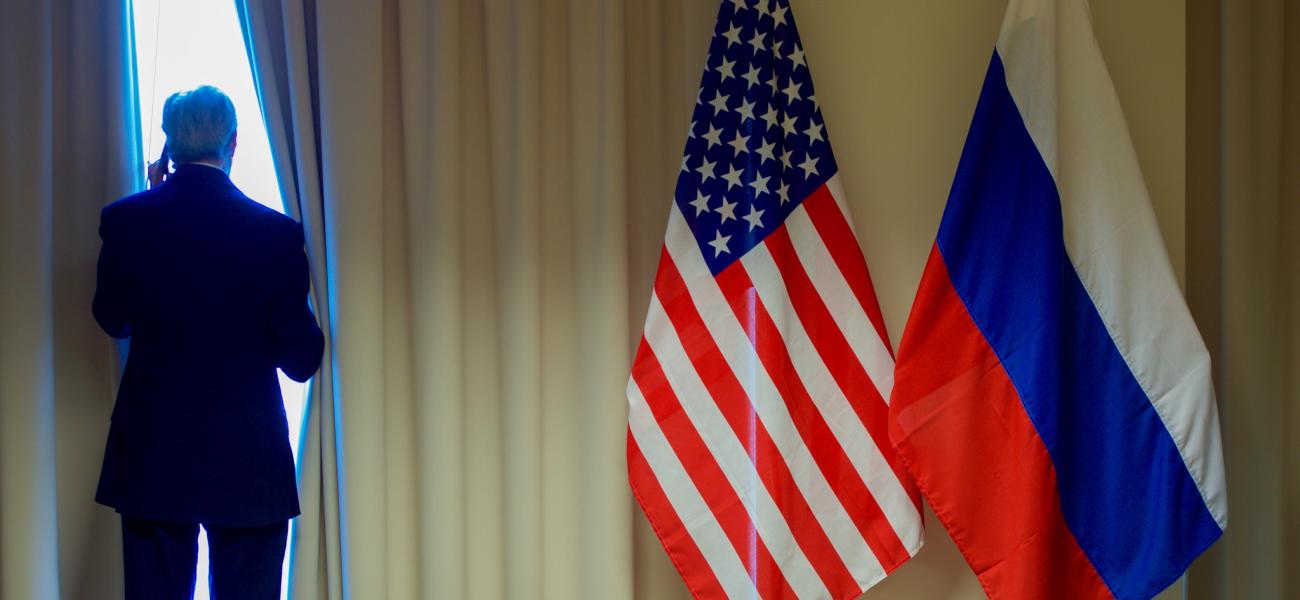 Secretary Kerry Looks Out Window Before Bilateral Meeting in Switzerland With Russian Foreign Minister Lavrov, January 2016.