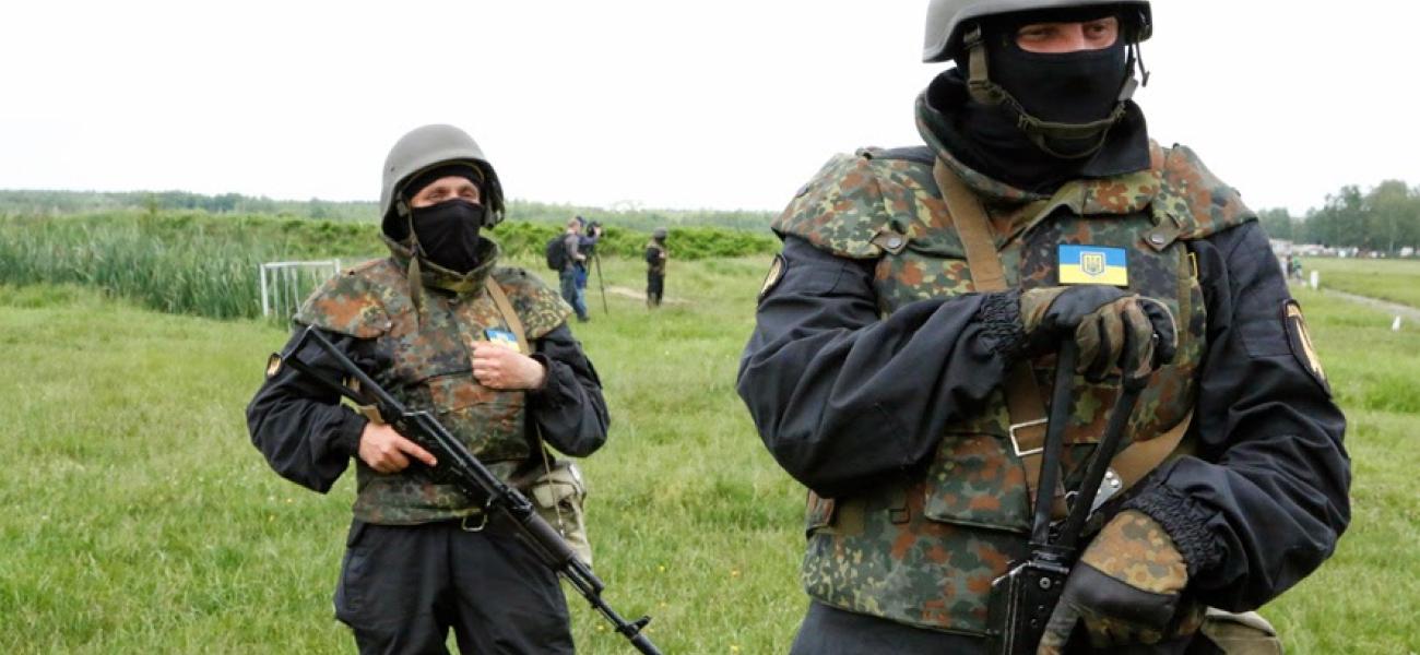 Ukrainian soldiers in Donbass.