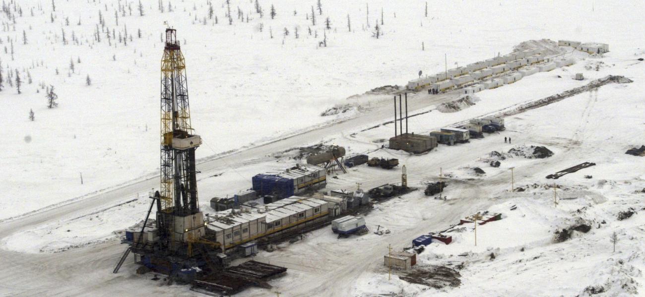 FILE-Rosneft oil rig is seen at the Rosneft's Vankor oil field in eastern Siberia, 2007. (AP Photo/Sergey Ponomarev, File)