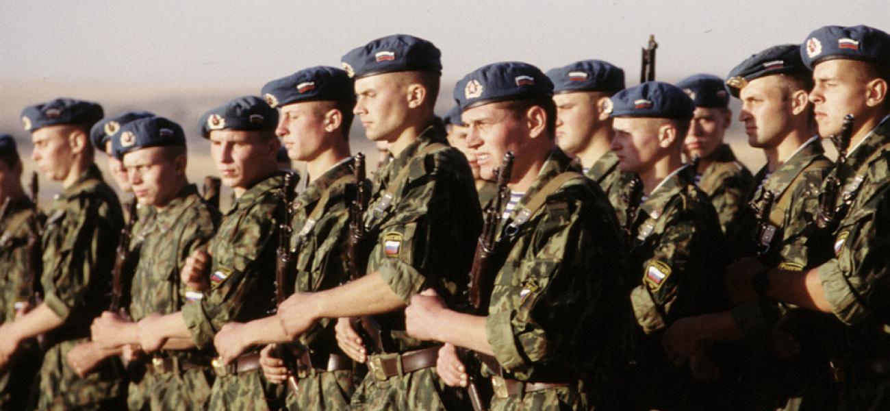 Russian military paratroopers. 
