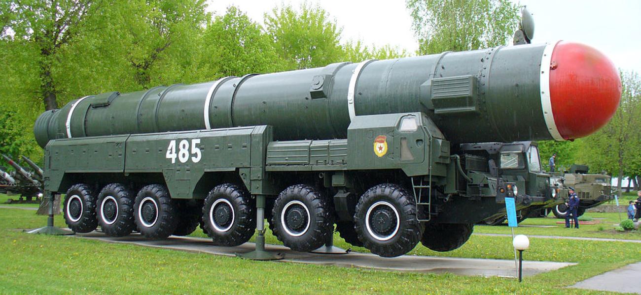 Medium-range Soviet ballistic missile RSD-10 Pioneer (NATO name SS-20 Saber)