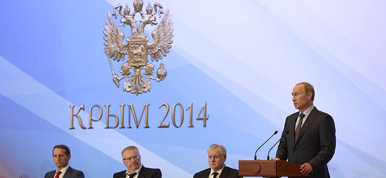Russian President Vladimir Putin in Crimea, August 2014.