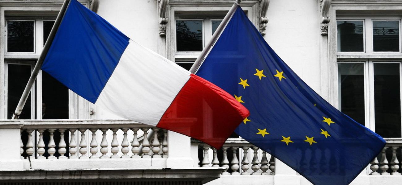 flags of France and the EU