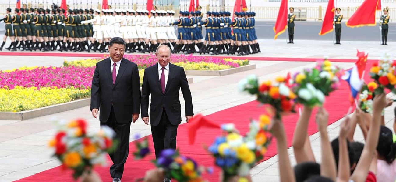 Putin arriving in China