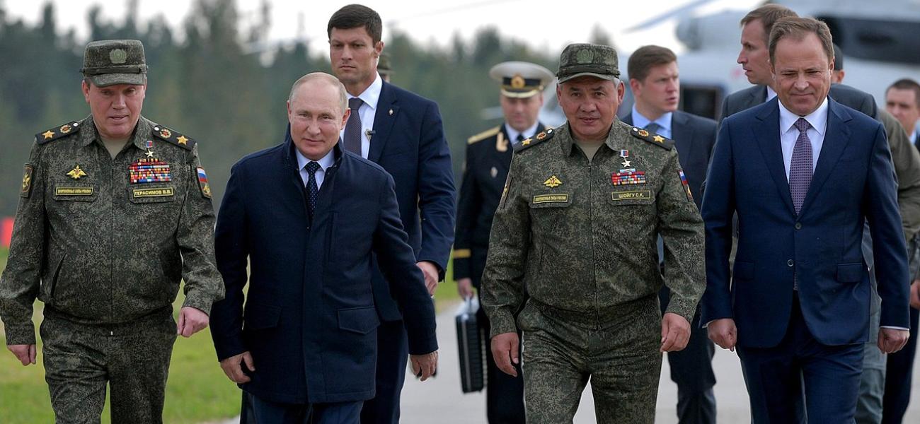 Putin and military brass