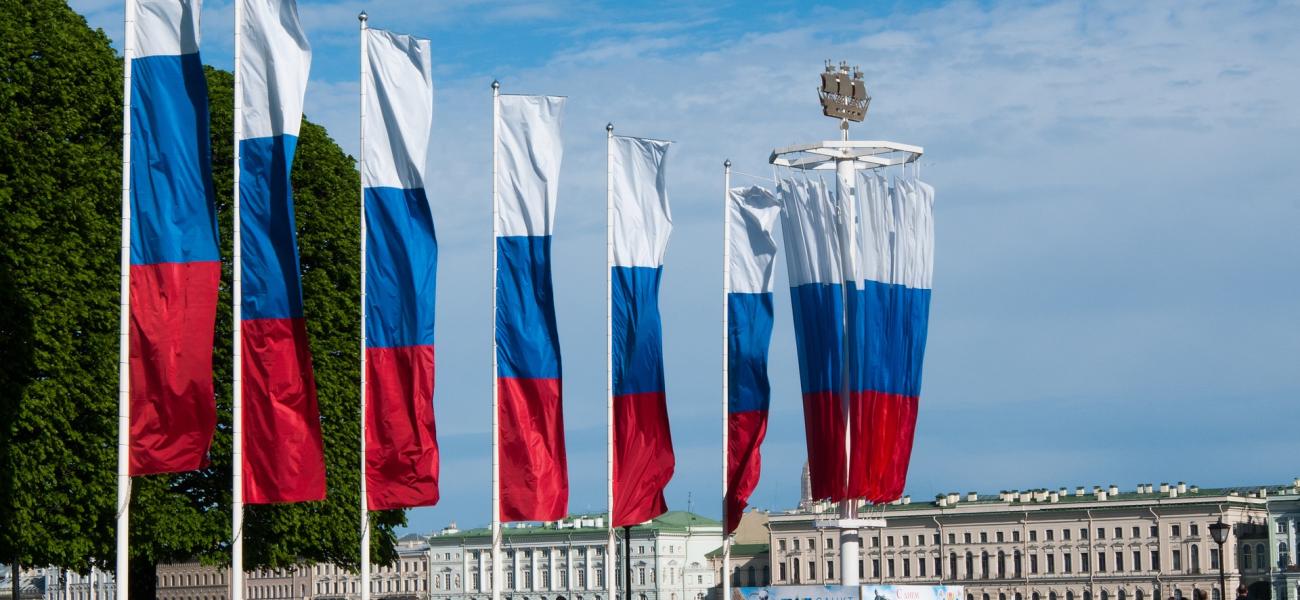 russian flags