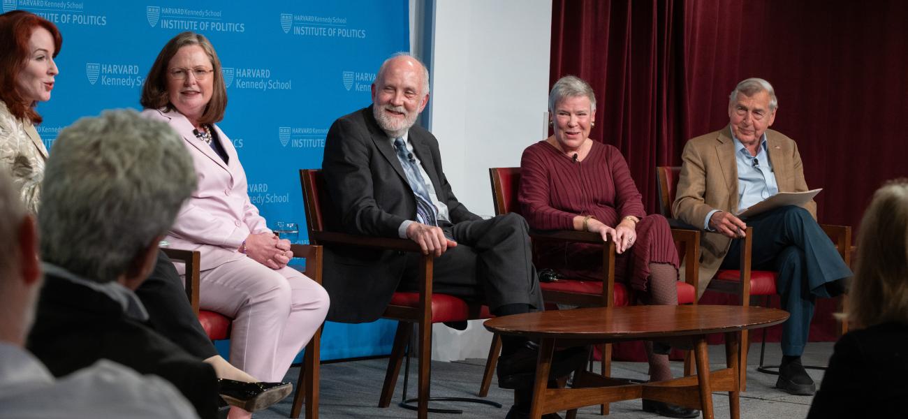 Belfer Center Director Meghan O'Sullivan moderates expert panel with Laura Holgate, Matthew Bunn, Rose Gottemoeler, and Graham Allison