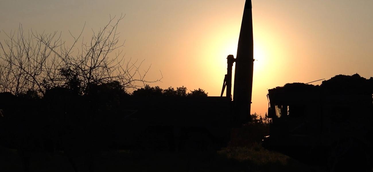 In this photo released by Russian Defense Ministry Press Service on Tuesday, May 21, 2024, a Russian Iskander missile is seen during drills to train the military for using tactical nuclear weapons at an undisclosed location in Russia. Russia's Defense Ministry on Tuesday said it began the first stage of drills involving tactical nuclear weapons. It was the first time Russia has publicly announced drills involving tactical nuclear weapons, although its strategic nuclear forces regularly hold exercises. (Russ