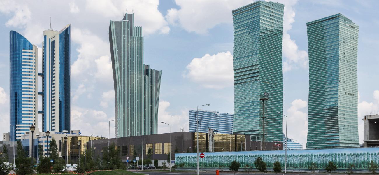 Downtown Nur-Sultan (formerly Astana), the capital of Kazakhstan