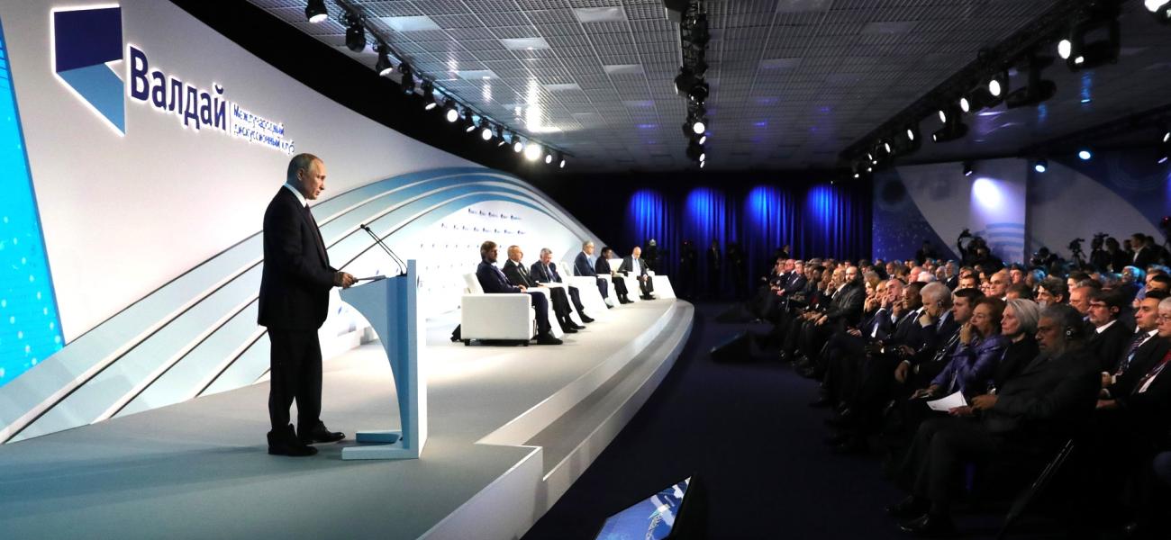 Putin speaking at Valdai 2019 in Sochi