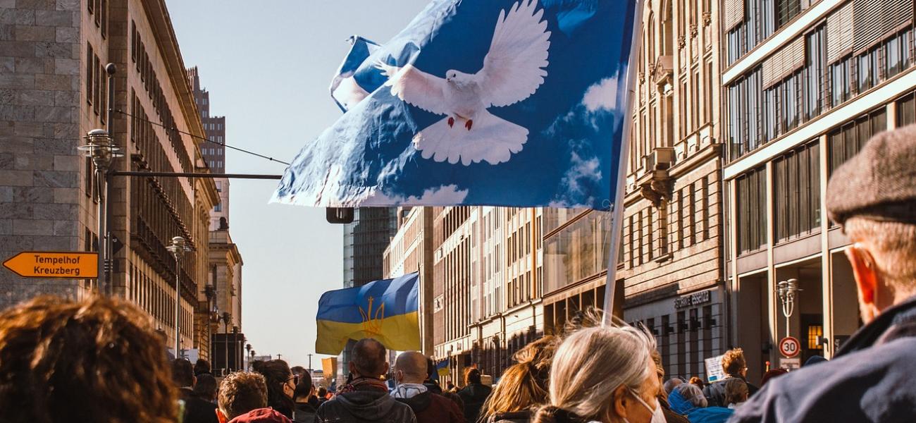 Peace dove with Ukrainian flag